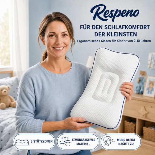 Respeno Ruhiger Schlaf™ - ergonomisches Kinderkissen für 2-10 Jahre