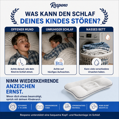 Respeno Ruhiger Schlaf™ - ergonomisches Kinderkissen für 2-10 Jahre