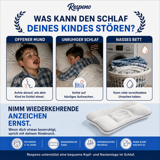 Respeno Ruhiger Schlaf™ - ergonomisches Kinderkissen für 2-10 Jahre
