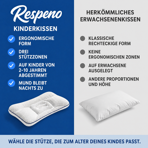 Respeno Ruhiger Schlaf™ - ergonomisches Kinderkissen für 2-10 Jahre