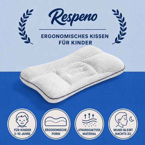 Respeno Ruhiger Schlaf™ - ergonomisches Kinderkissen für 2-10 Jahre