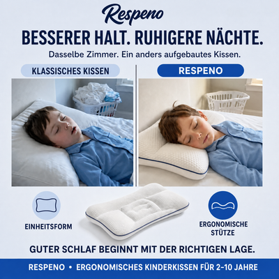 Respeno Ruhiger Schlaf™ - ergonomisches Kinderkissen für 2-10 Jahre