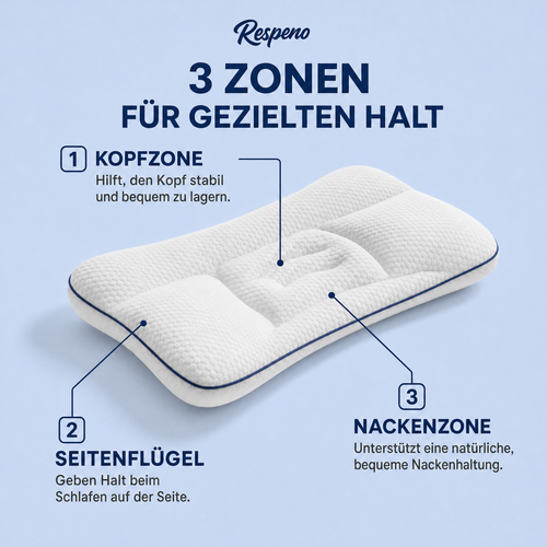 Respeno Ruhiger Schlaf™ - ergonomisches Kinderkissen für 2-10 Jahre